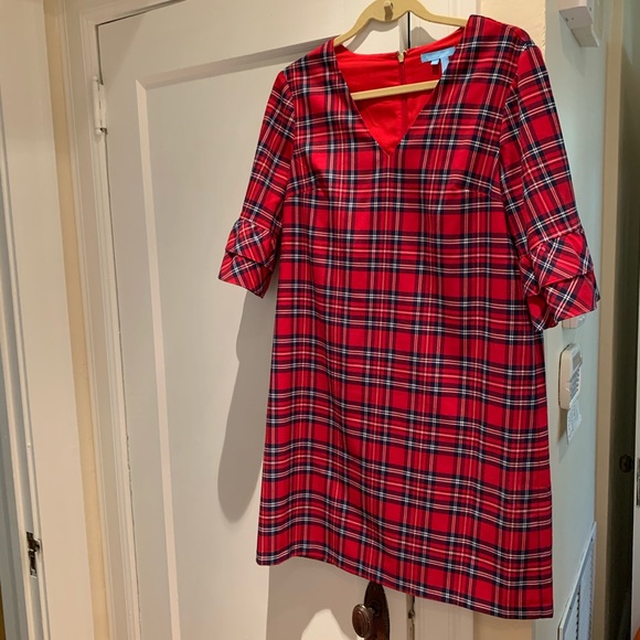 draper james red plaid dress